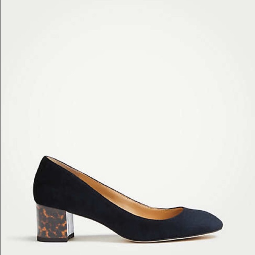 Ann Taylor tortoiseshell block heel pumps